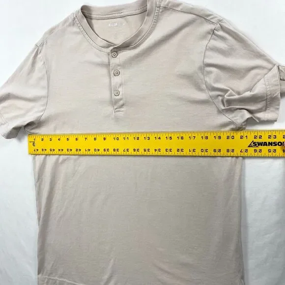 William Rast Henley T Shirt Pima Cotton Vintage Wash Mens Medium Beige - Picture 7 of 9